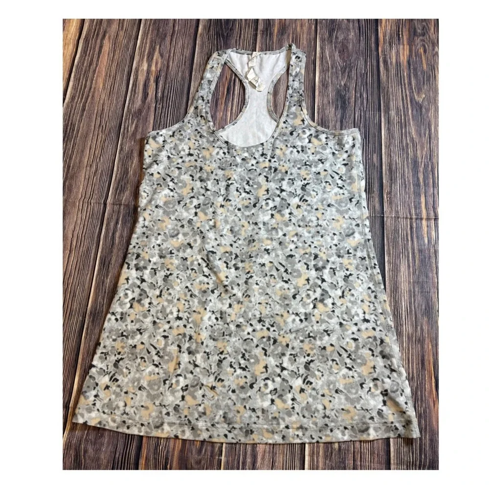 Lululemon Cool Racerback Tank Top Womens 10 Floral Print Athletic Activewear